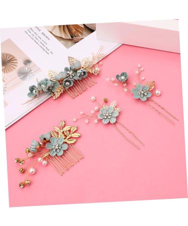 2 Set Hairpin Rhinestone Headpiece Wedding Hair Clips for Brides Blue Hair Accessories Bridal Hair Clip Pearl Wedding Hair Accessories Hair Pins Wedding Dress Zinc Alloy Miss Fork - Buy Online on GoSupps.com