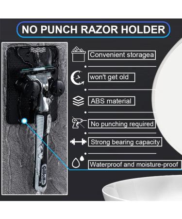 HOXSURY Waterproof Self Adhesive Razor Holder - Adjustable Hooks for Shower and Kitchen - 2 Pack (White) - Buy Online on GoSupps.com