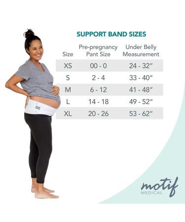 Motif Medical Pregnancy Support Band - White (Large) | Relieves Pressure on Abdomen, Lower Back, Hips, Pelvis - Buy Online on GoSupps.com