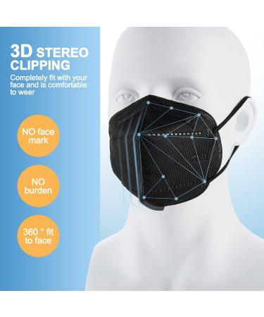 FGCCJP KN95 Face Mask - 30pcs Disposable, 5-Layer Protection, Breathable, Individual Pack - Black for Adults - Buy Online on GoSupps.com