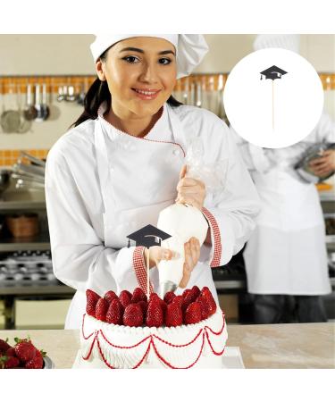 VALICLUD 24pcs graduation decorations class of 2023 graduation cap decorations toothpicks Cake Decor happy graduation congrats grad cupcake topper graduation 2021 mini Wooden cocktail Black - Buy Online on GoSupps.com