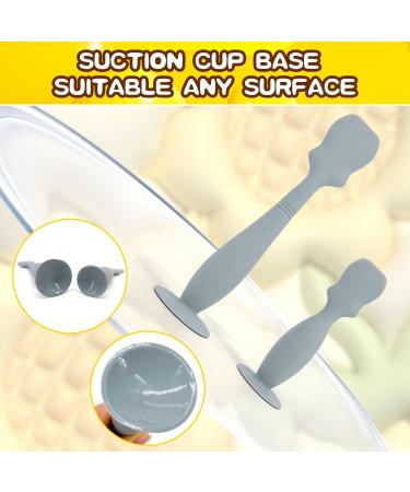 2Pack Silicone Diaper Cream Spatula Soft Diaper Cream Applicator with Suction Base Stand Reusable Diaper Rash Cream Brush for Newborn Baby(Gray) - Buy Online on GoSupps.com