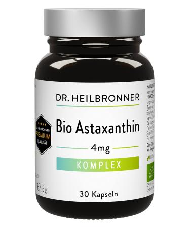 Dr.Heilbronn Bio Astaxanthin 4mg capsules in the glass bottle I antioxidants from the vitalalge haematococcus pluvialis i premium supplements carotenoid capsules vegan gluten -free and lactose -free - Buy Online on GoSupps.com