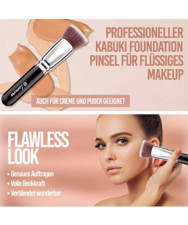 Premium Kabuki Foundation Brush - Versatile Makeup Brush for Cream Powder & Liquid | Dense Synthetic Hair | Perfect Gift Idea - Buy Online on GoSupps.com