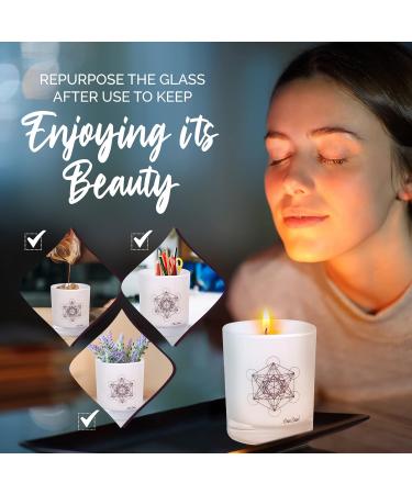 Lavender Vanilla Aromatherapy Candle | Hand-Poured Soy Luxury Candle | 50-Hour Burn | OneSoul Collection - Floral Scented Candle with Metatron s Cube Symbol - Buy Online on GoSupps.com