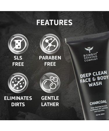 Buy Bombay Shaving Company Activated Charcoal Face & Body Wash - Anti-Pollution Effect 200 ml - Cleanse Dirt & Impurities - Buy Online on GoSupps.com