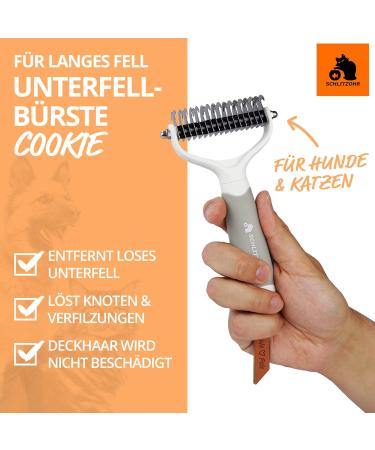 Slit Ear Sub Fur Brush - Pet Brush for Dogs Cats & Horses | Ideal for Long-Haired Breeds | Undercoat Comb for Knots & Mats - M-L - Buy Online on GoSupps.com
