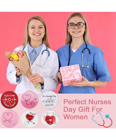 Berlune Nurse Gifts - 6 Piece Compact Mirror Set for Women | Nurse Appreciation & Graduate Gifts | Double-Sided Magnifying Metal Pocket Makeup Mirrors - Buy Online on GoSupps.com