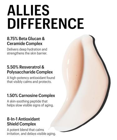 Allies of Skin Beta Glucan & Reservatrol Advanced Hydrating Serum | Plumping Face Serum with Ceramides Peptides and Hyaluronic Acid | For Sensitive and Dry Dehydrated Skin (1 Fl oz) - Buy Online on GoSupps.com