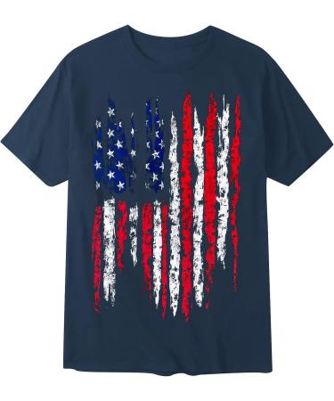 Men's 4th of July USA Flag Graphic Tee - Funny Independence Day Shirt | Navy X-Large - Buy Online on GoSupps.com