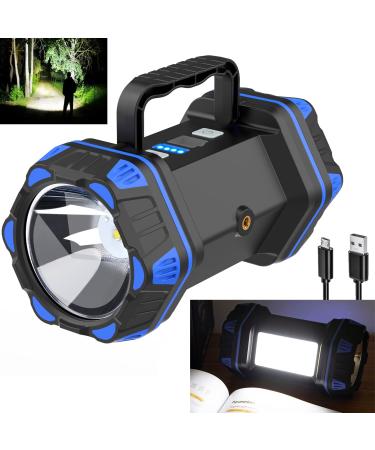 Led Camping Lantern Rechargeable, Camping Flashlight 1500LM, 8 Light Modes, Camping Lights 4800 Capacity USB Power Bank, Portable Bright Flash Light for Emergencies, Power Outages, Hurricane, Hiking Blue