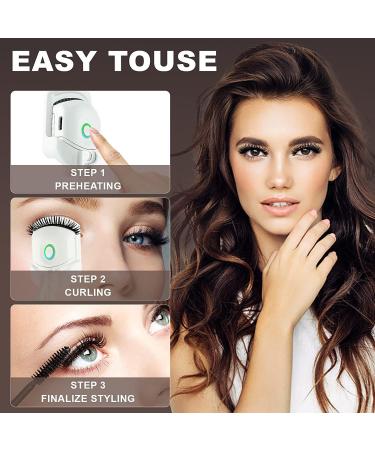 Rechargeable Heated Eyelash Curler - Quick Pre-Heat, Long-Lasting Curl, White - Buy Online on GoSupps.com