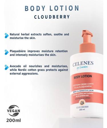CAREX BENELUX Celenes by Sweden Cloudberry Body Lotion 200 ml 2PACK Hydrates & Nourishes Suitable for Dry & Sensitive Skin Without Parabens Perfume & Alcohol - Buy Online on GoSupps.com