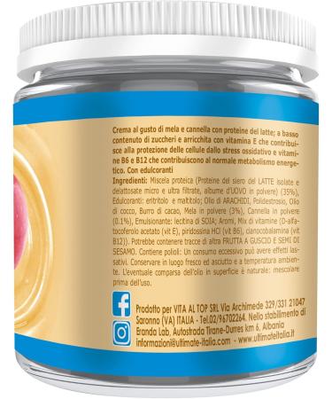 Ultimate Italia - 30% Protein Spreadable Cream Sugar-Free - 250g - Apple and Cinnamon Flavor - Low Calorie Gluten-Free with Vitamins - Buy Online on GoSupps.com