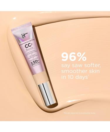 IT Cosmetics CC+ Cream Illumination with SPF 50+ Radiant Full Coverage Foundation (Light Medium- 1.08 fl oz) & Bye Bye Undereye Concealer Anti-Aging Makeup (25.0 Medium Natural - 0.4 fl oz) - Buy Online on GoSupps.com