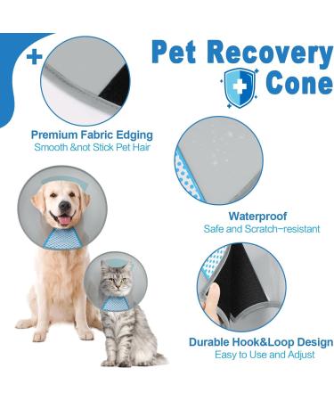 Supet Protective Collar for Pets - Plastic Tapes for Cats & Small Dogs (Gray M Neck 11.8-13.5 in) | International Shipping Available - Buy Online on GoSupps.com