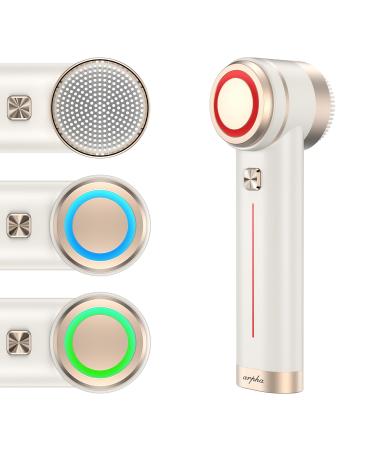 Titanium Ion Skincare Enhancer & Silicone Sonic Face Scrubber for Skin Tightening Brightening Gentle Deep Cleanse Mindful Glow Up Only 135g IPX7 Waterproof (Beige)