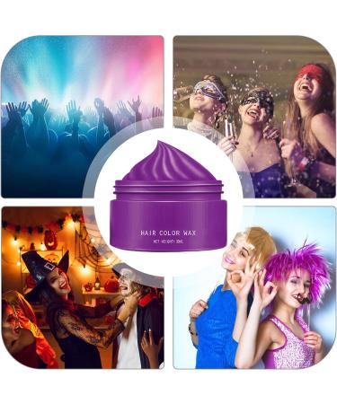 Temporary Hair Color Wax 30ml Temporary Color Wax Washable Styling Cream for Everyone Party Cosplay Halloween Purple C - Buy Online on GoSupps.com