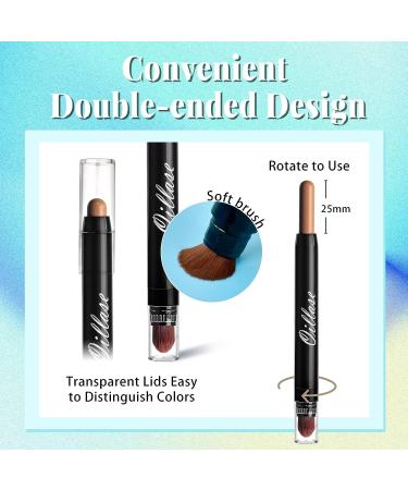 Oillase 12 PCS Eyeshadow Stick Set | Smudge Proof Primer Base | Waterproof Glitter Pen | Cream Eye Shadow Stick | Shimmer & Matte Pencil Crayon - COLOR 2 - Buy Online on GoSupps.com