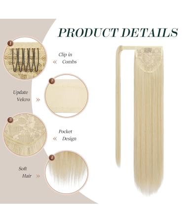 Buy Honey Blonde Mixed Platinum Blonde 60 cm Synthetic Ponytail Braid Hair Extensions for Women & Girls - Long Smooth Style - Buy Online on GoSupps.com
