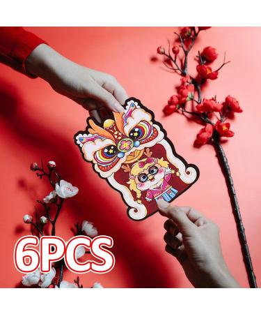 6X 2024 Chinese New Year Red Envelopes Red Pockets Lunar Cute Hong Bao for Spring Festival Graduation Gifts B Style B - Buy Online on GoSupps.com