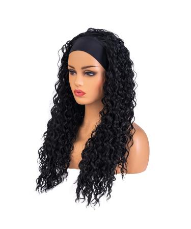 Natural-Looking Synthetic Wig for Black Women | Heat-Resistant 24-Inch Curly Hair Random Color with Striped Headband - Ideal for Stylish Hair Ripening - Buy Online on GoSupps.com