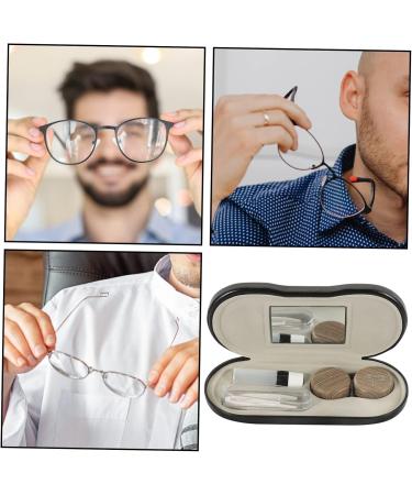 Iwowhero Dual-Purpose Leather Glasses Case & Schnapps Container - Portable Fashion Storage Box | 15.8x7.4cm | Ideal for Travel - Buy Online on GoSupps.com