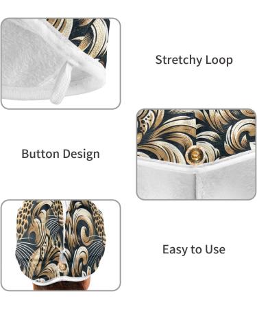 Leopard Hair Towel 2 Pack | Super Absorbent Quick Dry Hair Turbans for Women & Girls - Buy Online on GoSupps.com
