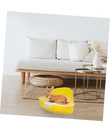 HANABASS Box Rabbit Toilet Hamster Litter Guinea Pig Toilet Potty Train Rabbit Hamster Sand Litter Plastic 25X19X10CM Yellow - Buy Online on GoSupps.com