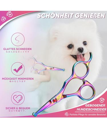 DRGSKL Small Dog Care Scissors - Professional Safe Round Point Detail Trim - Japanese Stainless Steel 440C - Perfect for Dogs & Cats - Rainbow Edition - Buy Online on GoSupps.com