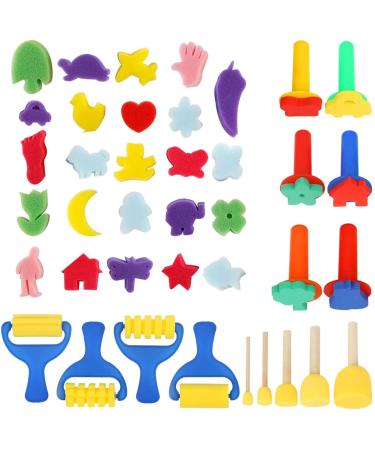 Paint Sponges for Kids  YGDZ 39pcs Early Learning Toddlers Sponge Paint Brushes Stamps Foam Art Craft Drawing Tools - Buy Online on GoSupps.com
