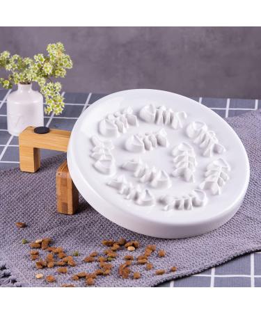 Fatcatjoy Ceramic Slow Feeder Elevated Cat Bowl - Large Food Plate for Whisker Fatigue - Raised Dog Bowl - Buy Online on GoSupps.com