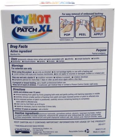 Icy Hot Patch Extra Strength XL Back & Large Areas 6 Count - Fast Pain Relief - Buy Online on GoSupps.com