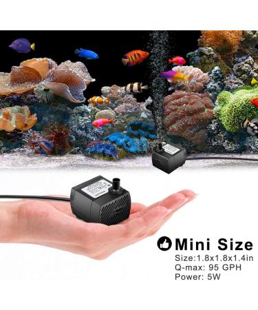 PULACO 95GPH Mini Submersible Water Pump - Ideal for Aquariums, Ponds & Hydroponics - Buy Online on GoSupps.com