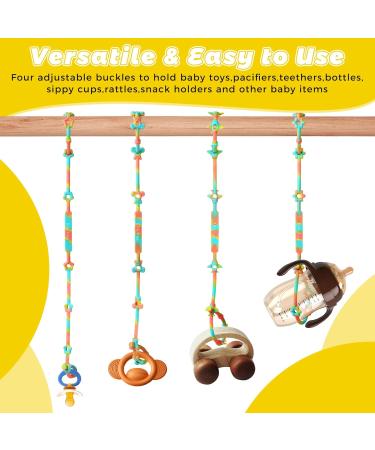 Buy BPA-Free Baby Toy Accessories: Pacifier Chain & Cup Holder Straps (4 Pack) - Ideal for Strollers High Chairs & Car Seats - Buy Online on GoSupps.com