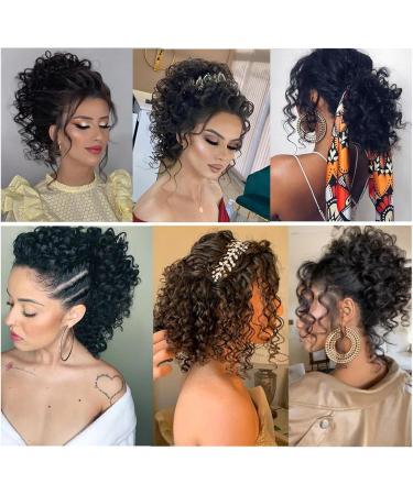 Messy Bun Hair Piece for Women Synthetic Hair Bun Chignon for Black Women Afro Kinky Curly Bun Hair Extension Hairpieces Afro Puff Elastic Rubber Band Ponytail Extension Fake Hair Accessories for W 003 - Buy Online on GoSupps.com