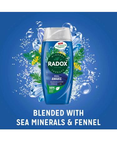  Radox Radox Mineral Therapy Feel Awake Men 2-in-1 Shower Gel and Shampoo Set of 6 with Fennel and Marine Minerals 225 ml - Buy Online on GoSupps.com