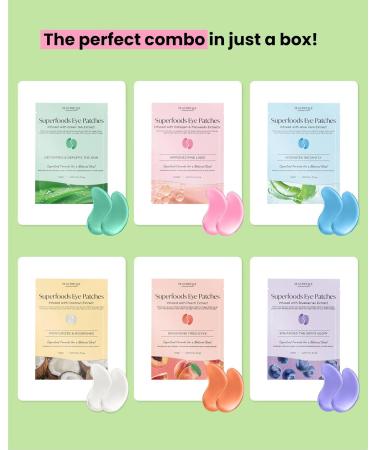 Plantifique Superfood Under Eye Masks Anti Wrinkle 12 Pairs Under Eye Patches with Hyaluronic Acid Green Tea Collagen for Dark Circles and Puffiness - Puffy Eyes Skincare Gel Patches for Women & Men - Buy Online on GoSupps.com