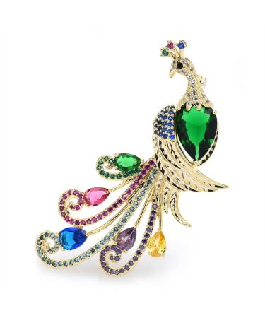 Pin Jewelry Gifts for Women Ladies Fashion Accessories Ladies Elegant Peacock Brooch Designer Green Bird Classic Party Brooch Pin Brooches & Pins