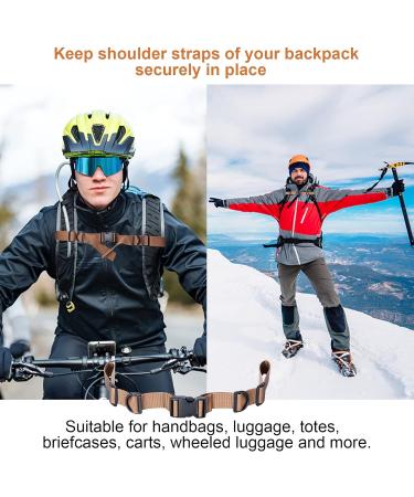Oziral Backpack Chest Strap 2 Pack - Heavy Duty Adjustable Sternum Strap with 10 Zipper Pulls - Khaki - Buy Online on GoSupps.com