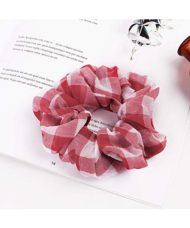 9 Pack Plaid Cotton Scrunchies Gingham Hair Bands for Women and Girls - Buy Online on GoSupps.com