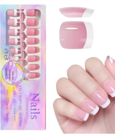 Fake Nails with White Tips Artificial Full French Nails for Women - Makeup Supplies for Gathering Wedding Dating Home Traveling Skoulazeo 03 - Buy Online on GoSupps.com
