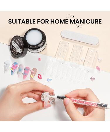  SUPWEE 3D Nail Gel - 14g - Non-Adhesive Solid Builder Gel - With Nail Brush - Embossed Pattern - Salon Hard - DIY at Home - White - Buy Online on GoSupps.com