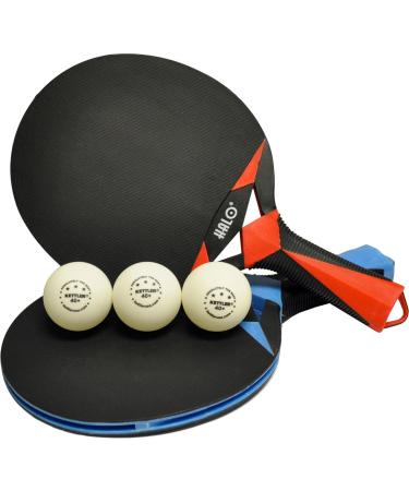 Kettler HALO X Indoor/Outdoor Table Tennis Bundle: 2 Player Set (2 Rackets/Paddles and 3 Balls)