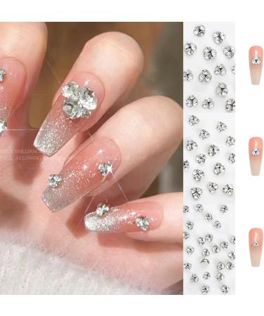 Nail Clear Nails Art White Nail Gems Nail Rhinestones Nails Art Decorations For Acrylic Nails Nails Art White Nail Crystals Gems Clear Nail Rhinestones For Wedding 4mm - Buy Online on GoSupps.com