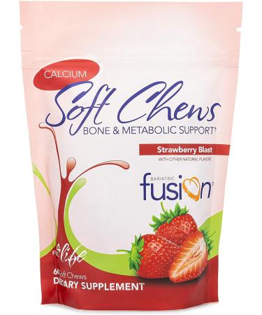 Bariatric Fusion Calcium Citrate & Energy Soft Chew Bariatric Vitamin | Strawberry Flavored | Sugar Free | Bariatric Surgery Patients Including Gastric Bypass and Sleeve Gastrectomy | 60 Count Strawberry Blast