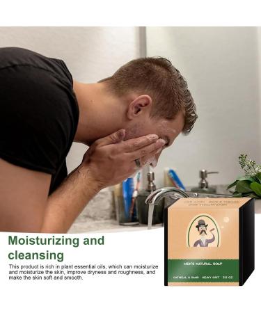 Men's Natural Moisturizing Body Soap Bar - Deep Cleanse and Hydrate Skin - Oil Control and Pore Refinement - 1PCS - Buy Online on GoSupps.com