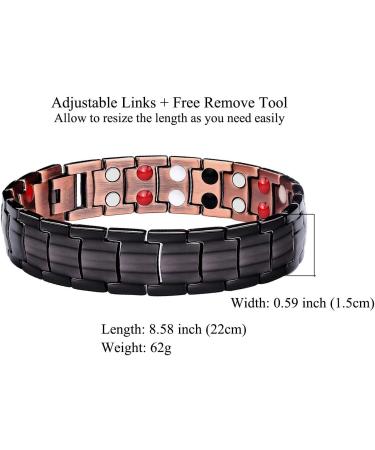 HZX Men Copper Magnetic Therapy Bracelet Pain Relief for Arthritis and Carpal Tunnel Improve The Body s Physiological Magnetic Field Eliminate Fatigue Gift - Buy Online on GoSupps.com