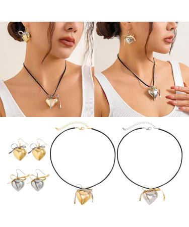 Oralgo Stylish Cardiac Grinding Earrings & Necklace - Allergy-Free Elegant Silver Accessories for Women - Buy Online on GoSupps.com