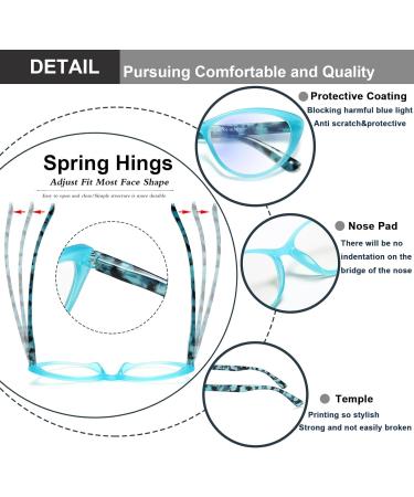 Buy EYEURL Cat Eye Blue Light Blocking Reading Glasses for Women - Pack of 4 Stylish 2.50 Magnification Computer Glasses with UV Protection - Buy Online on GoSupps.com